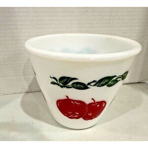 Vintage Hazel Atlas Milk Glass Apple Mixing Splash-Proof Bowl 6” Kitchenware